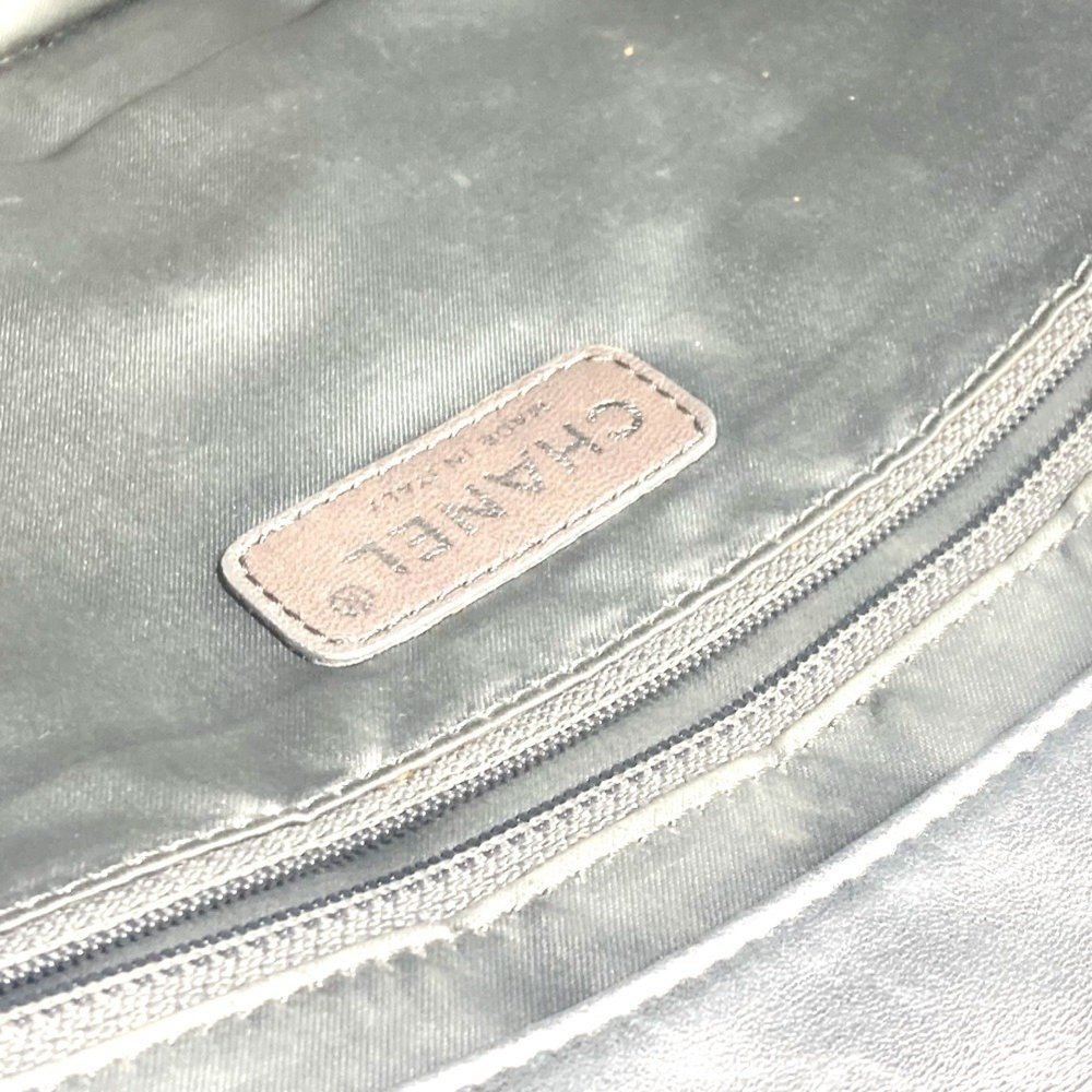 CHANEL Ice Cube Flap Double Chain Bag, Shoulder Leather, Women's, Silver - Picture 13 of 13